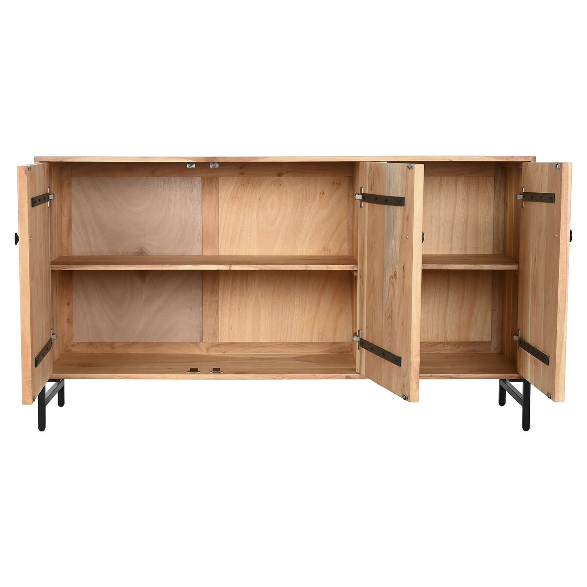 Skænk Home ESPRIT Brun Sort Metal Akacie 145 x 40 x 80 cm